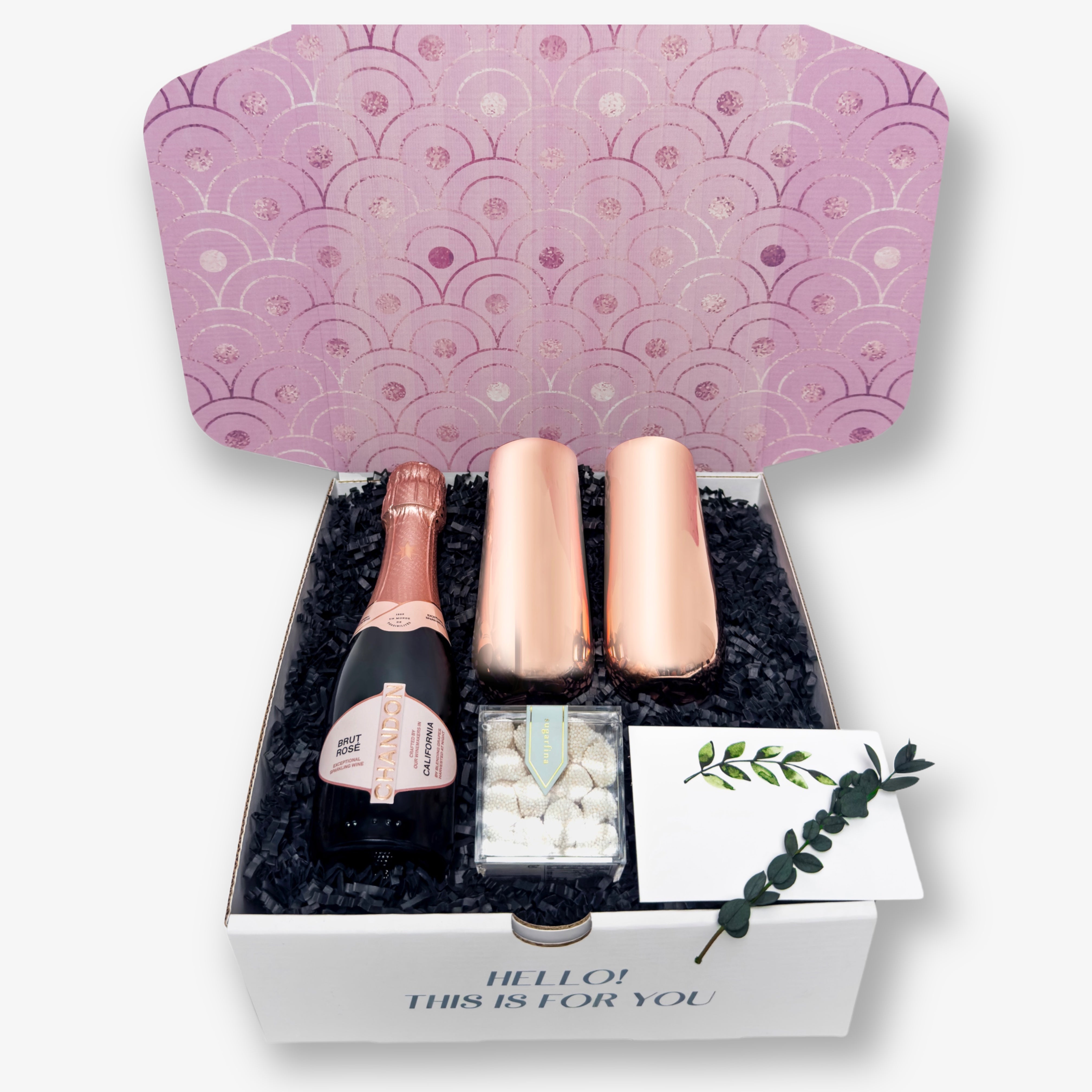 Rosé Champagne Gift Box for Her | Bubbly Celebration Gift Basket