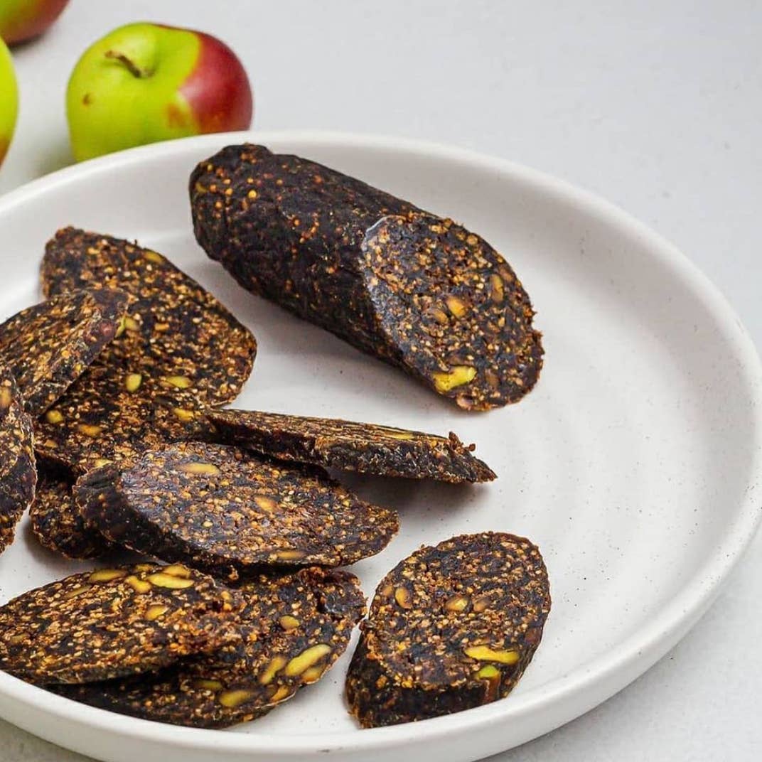 Vegan Fig Salami with Pistachio & Cinnamon