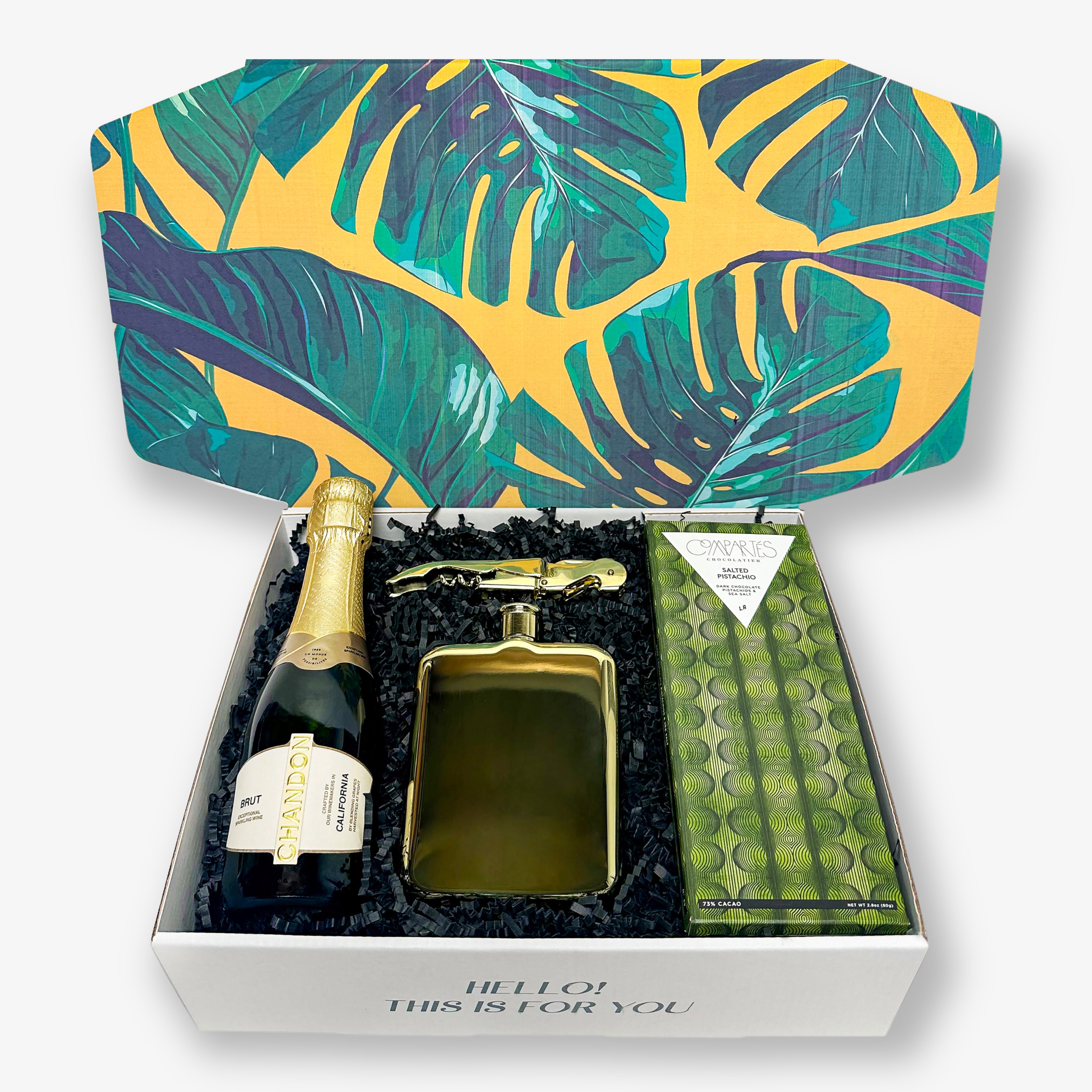 Birthday Toast Gift Box For Him | Champagne & Gold Flask Gift