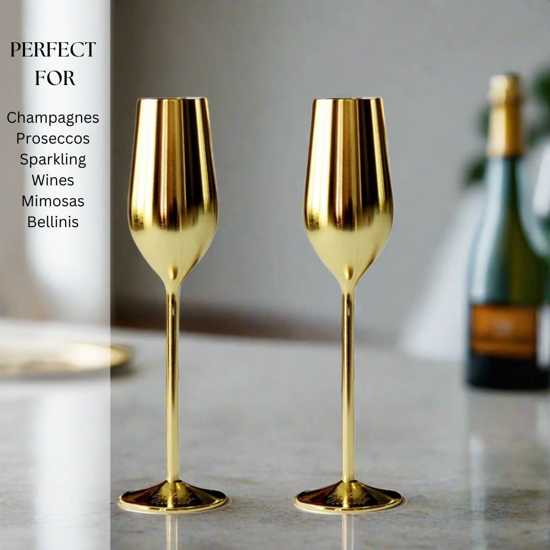 Stainless Steel Champagne Flutes (2)