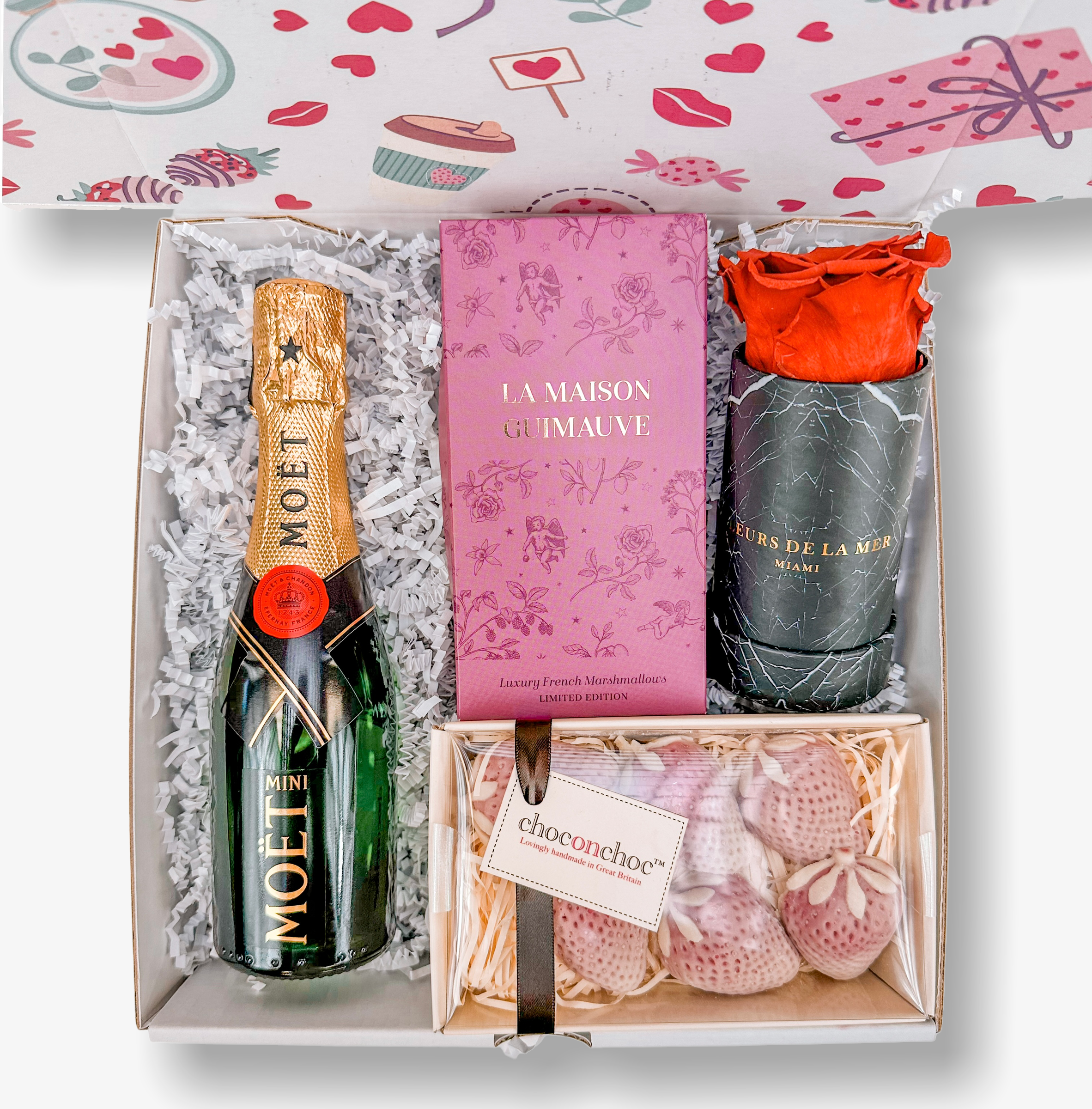 Send Love Gift Box | Thinking Of You Gift Basket with Champagne
