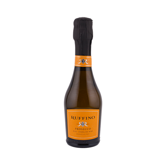 Bottle of Ruffino Prosecco on a white background